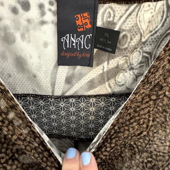 Y2K VTG Anac by Kimi Zebra Midi Dress Women's Size XL Mesh Lined - Picture 4 of 4